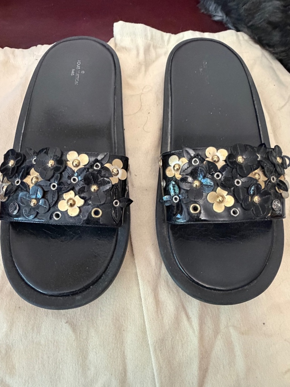 LV patent mules